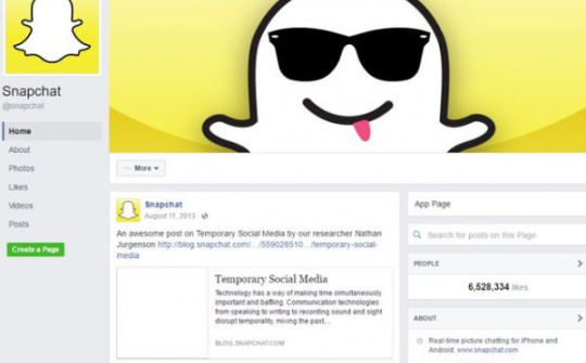 Snapchat bỏ fanpage trên Facebook