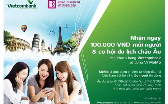 MoMo dành 20 tỷ đồng khuyến mãi riêng cho chủ tài khoản Vietcombank
