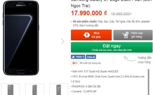 Galaxy S7 Edge Black Pearl giảm giá 1 triệu đồng tại thị trường Việt Nam