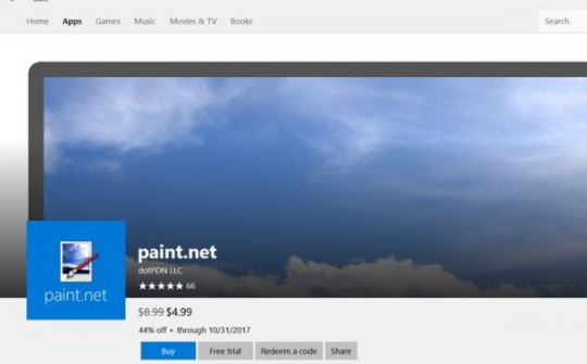 Ứng dụng Paint.net đã có mặt trên trên Windows Store