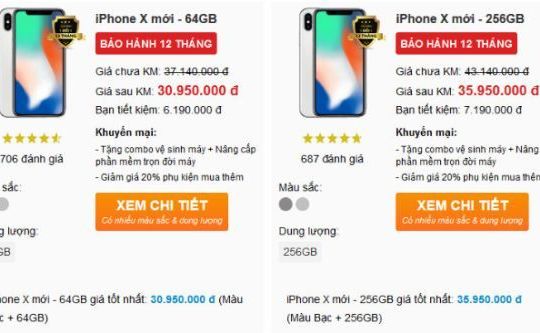 iPhone X tiếp tục giảm giá mạnh tại Việt Nam, còn 29,99 triệu đồng