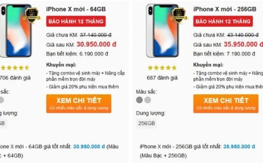 iPhone X tiếp tục giảm giá mạnh tại Việt Nam, còn 29,99 triệu đồng