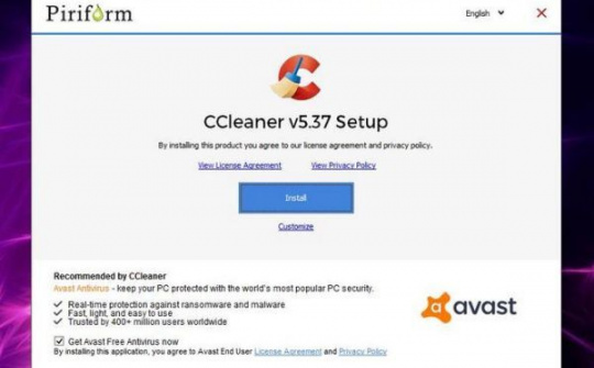 Ccleaner tích hợp thêm Avast Antivirus và ép buộc phải tải về