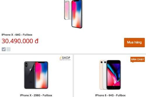 Giá iPhone X xách tay giảm giá mạnh, chạm mức 30 triệu đồng