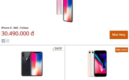 Giá iPhone X xách tay giảm giá mạnh, chạm mức 30 triệu đồng