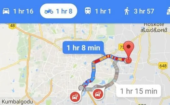 Google Maps cập nhật tuyến đường cho xe gắn máy