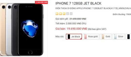 iPhone 7 phiên bản 128 GB giảm giá bán 2 triệu đồng