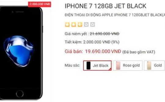 iPhone 7 phiên bản 128 GB giảm giá bán 2 triệu đồng