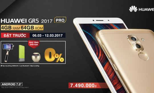 Huawei GR5 2017 Pro lên kệ tại thị trường Việt Nam, giá 7,49 triệu đồng