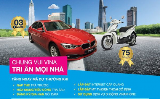 Vinaphone tặng khách hàng 3 xe BMW với chương trình Chung vui Vina – Tri ân mọi nhà