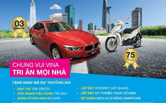 Vinaphone tặng khách hàng 3 xe BMW với chương trình Chung vui Vina – Tri ân mọi nhà