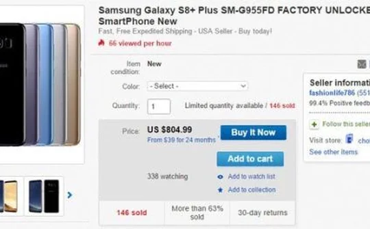 Galaxy S8 Plus phiên bản sim kép chính thức phát hành ở Mỹ