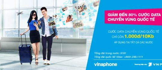 VinaPhone giảm đến 80% cước Data Chuyển vùng quốc tế