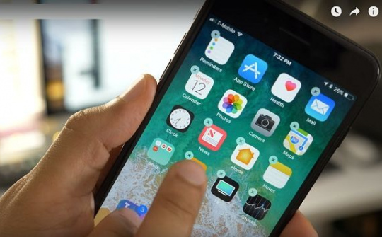 iOS 11 có thể di chuyển nhiều icon cùng lúc