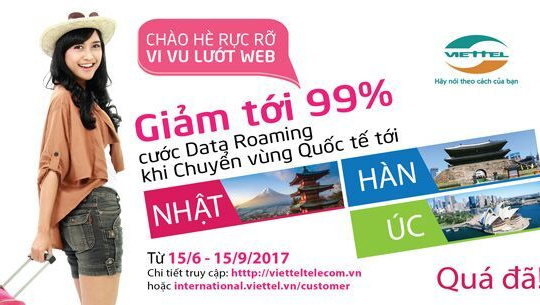Viettel giảm tới 99% cước data roaming Nhật – Hàn – Úc