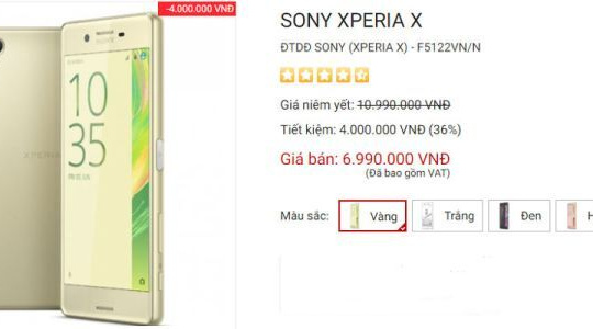 Sony tiếp tục hạ giá bán smartphone Xperia X tại thị trường Việt Nam