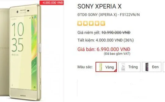 Sony tiếp tục hạ giá bán smartphone Xperia X tại thị trường Việt Nam
