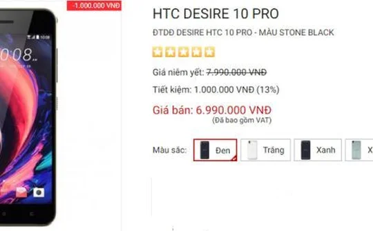 Smartphone chuyên chụp HTC Desire 10 Pro giảm giá 1 triệu đồng