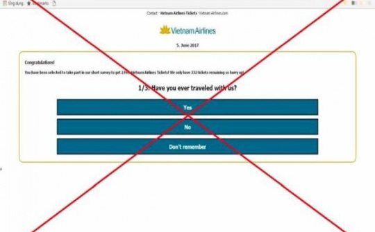 Cần đề phòng với những trang web lừa tặng vé máy bay miễn phí