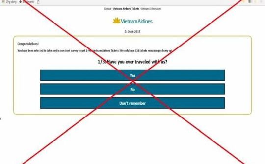 Cần đề phòng với những trang web lừa tặng vé máy bay miễn phí