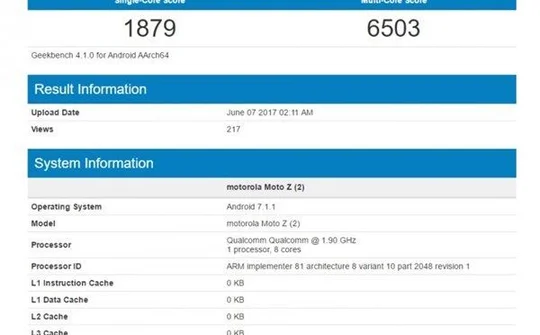Thêm bằng chứng cho thấy Moto Z2 được trang bị chip Snapdragon 835