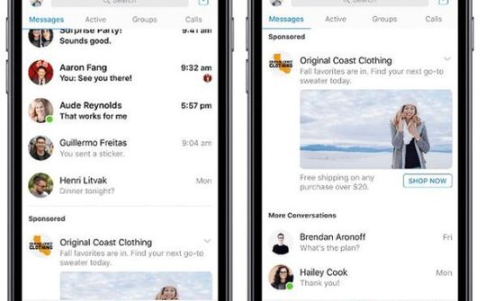 Facebook thử nghiệm quảng cáo trên ứng dụng Messenger