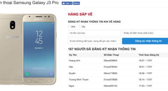 Smartphone giá rẻ Galaxy J3 Pro chuẩn bị lên kệ, giá dưới 4,5 triệu