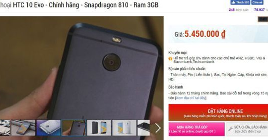 HTC 10 evo giảm giá cực kỳ hấp dẫn