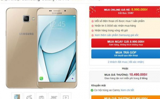 Galaxy A9 Pro tiếp tục giảm giá, xuống còn 8,99 triệu đồng