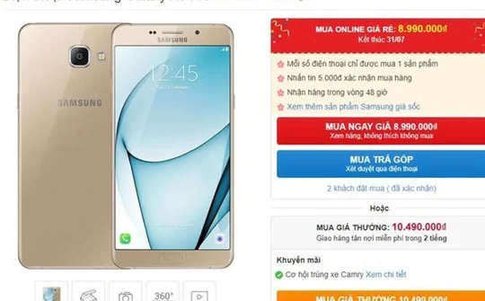 Galaxy A9 Pro tiếp tục giảm giá, xuống còn 8,99 triệu đồng