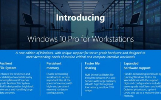 Microsoft chính thức ra mắt Windows 10 Pro for Workstations