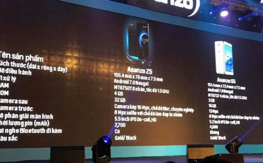 Asanzo ra mắt bộ đôi di động Z5 và S5, giá từ 3 triệu đồng