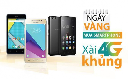 Mua smartphone, miễn phí dịch vụ 4G 3 tháng