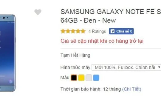 Giá bán Galaxy Note FE xách tay vẫn quá đắt