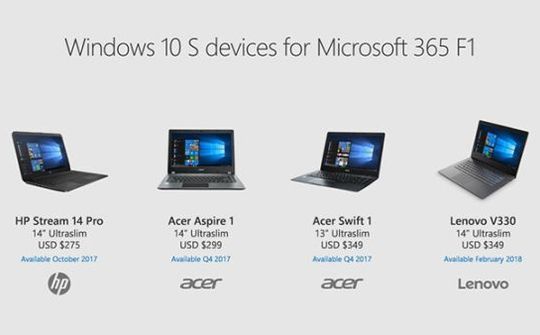 Microsoft công bố 4 thiết bị Windows 10 S Windows 10 S