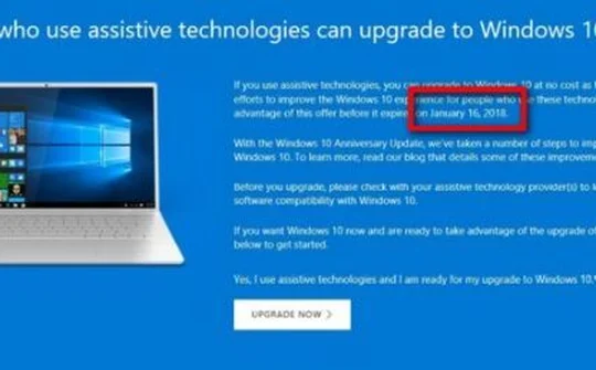 Microsoft dừng cập nhật miễn phí lên Windows 10 vào ngày 16/1