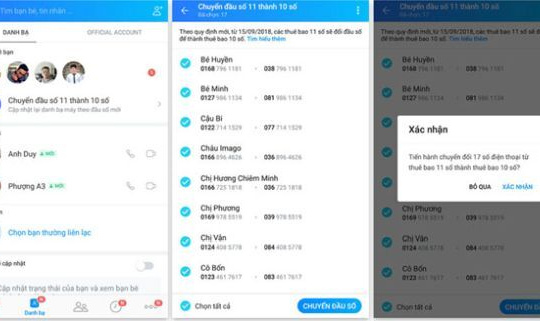 Tự động cập nhật danh bạ 10 số mà không cần tải thêm ứng dụng
