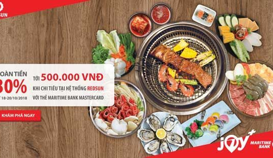Thưởng thức ẩm thực châu Á, nhận hoàn tiền 500 nghìn từ Maritime Bank