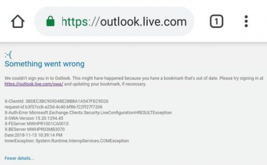 Dịch vụ Outlook Mail của Microsoft gặp sự cố không thể sử dụng