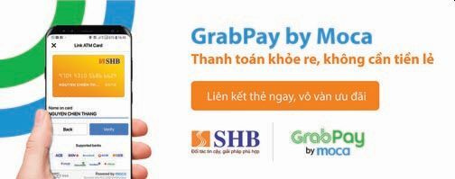 Khách hàng đã có thể dùng thẻ SHB nạp tiền vào ví GrapPay by Moca