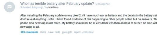 Google Pixel 2 bị nóng và hao pin khi cài bản cập nhật mới