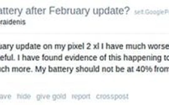 Google Pixel 2 bị nóng và hao pin khi cài bản cập nhật mới