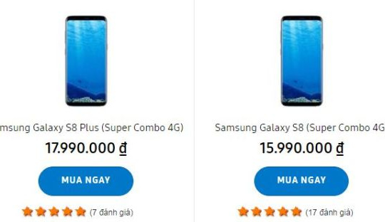 Bộ đôi Galaxy S8/S8 Plus giảm giá sốc lên tới 2,5 triệu đồng