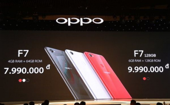 Oppo F7 chính thức cho phép đặt hàng, giá từ 7,99 triệu đồng