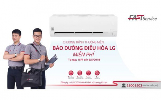 LG thực hiện chương trình bảo dưỡng điều hòa miễn phí 2018