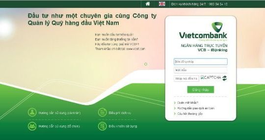 Vietcombank cảnh báo giao dịch giả mạo ngân hàng điện tử