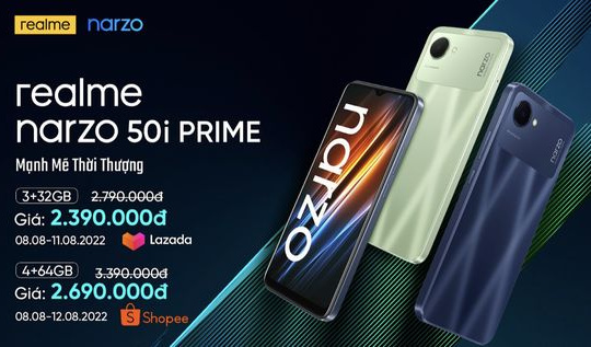 Realme Narzo 50i Prime giá rẻ ra mắt tại Việt Nam