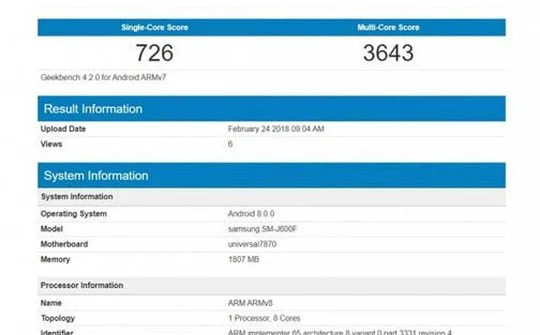 Galaxy J6 chính thức có mặt trên website của Samsung