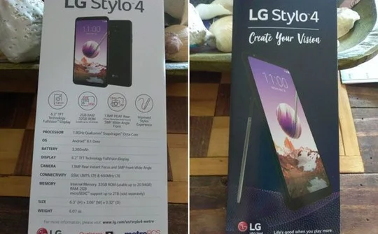 LG Stylo 4 rò rỉ loạt thông số hấp dẫn