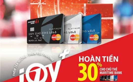 Thẻ tín dụng Maritime Bank được đánh giá ưu đãi tốt nhất cho khách hàng năm 2018